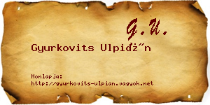Gyurkovits Ulpián névjegykártya